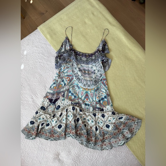 Camilla Tales of Tatiana silk purple print Wrap Dress With Frill size Large - Picture 5 of 16